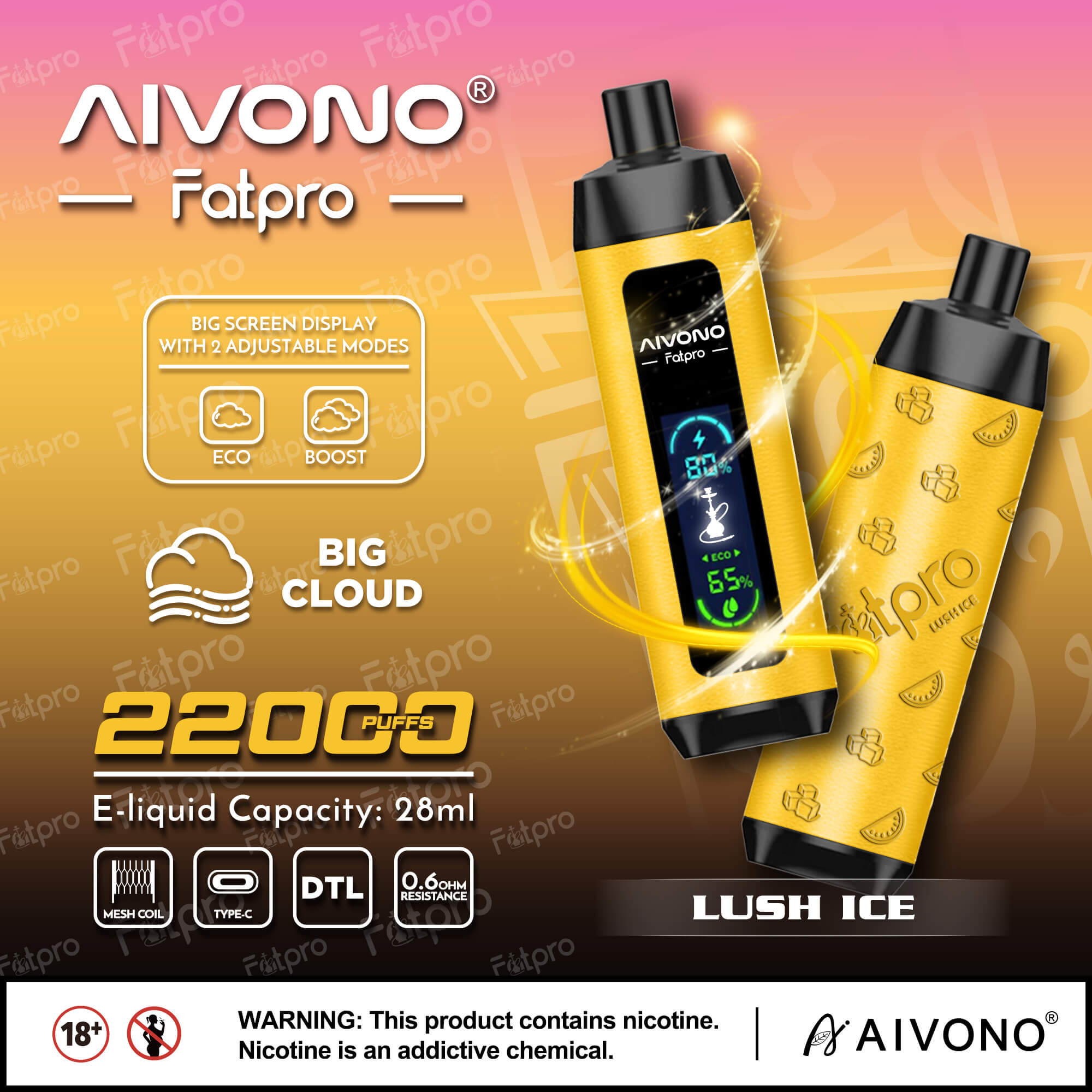 Aivono Aim Fatpro 22000 – Hochleistungs-Vaporizer mit 22.000 Puffs – Premium-Geschmackserlebnis