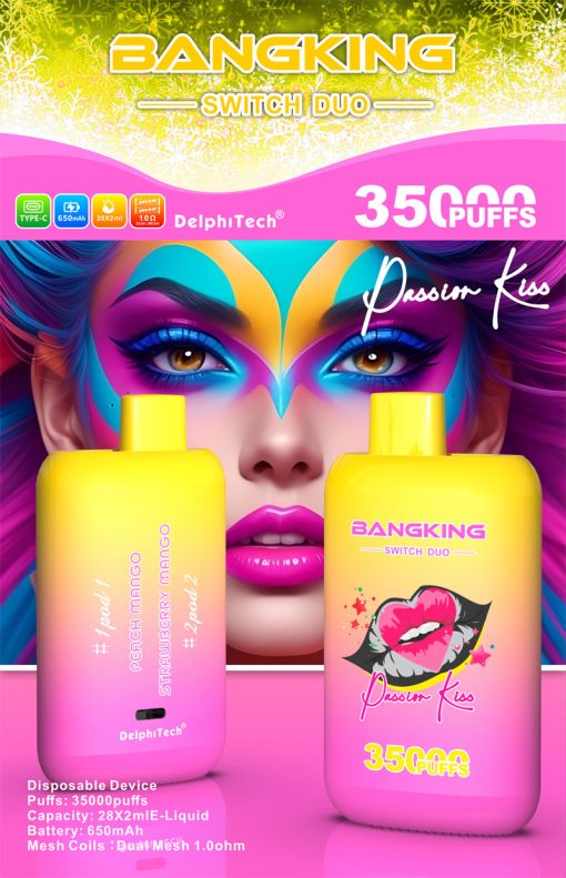 Bang King 35000 - Disposable Vape mit 35000 Zügen, Dual Flavors und 650mAh Akku - Dein perfekter E-Zigaretten-Partner