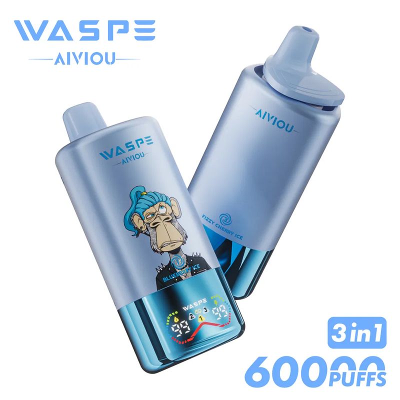 Waspe 60000 – 60.000 Puffs, Dreifach-Geschmack, 54ml E-Liquid, 2%/5% Nikotin – Tagebuchloser Elektronischer Zigaretten-Genuss